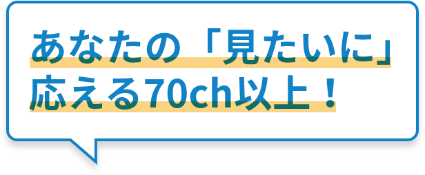 あなたの「見たいに」応える70ch以上！