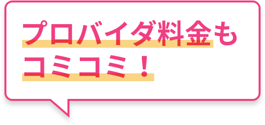 プロバイダ料金もコミコミ！