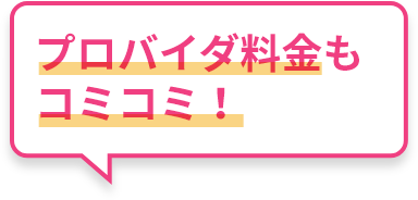 プロバイダ料金もコミコミ！